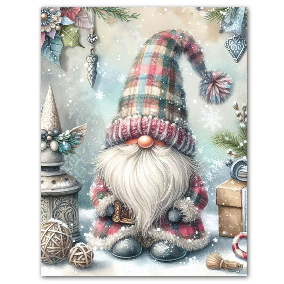 New 5D DIY Diamond Painting Kit - Cartoon Christmas Gnome Mosaic Embroidery for Home Wall Art Decor - ToylandEU