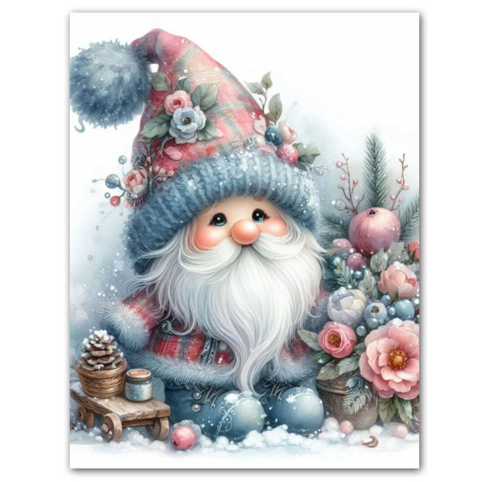 New 5D DIY Diamond Painting Kit - Cartoon Christmas Gnome Mosaic Embroidery for Home Wall Art Decor - ToylandEU