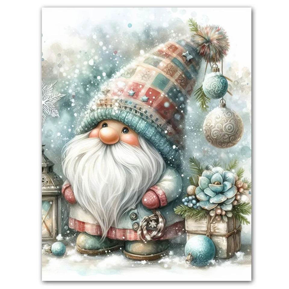 New 5D DIY Diamond Painting Kit - Cartoon Christmas Gnome Mosaic Embroidery for Home Wall Art Decor - ToylandEU