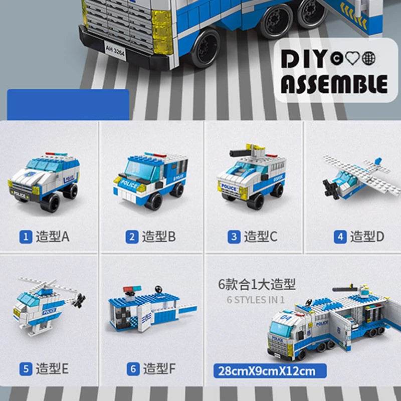 New 6in1 Police City Building Blocks Set For Kids Play - ToylandEU
