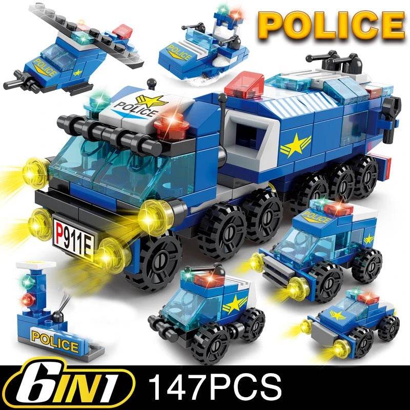 New 6in1 Police City Building Blocks Set For Kids Play - ToylandEU