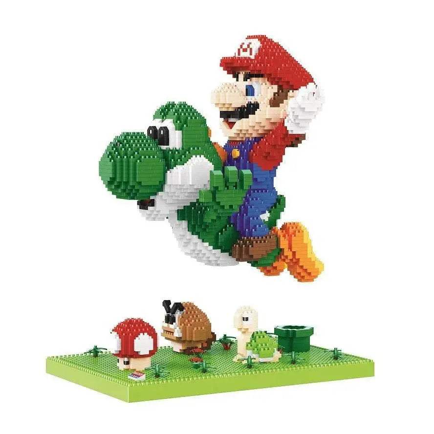 New Anime Mini Blocks Cute Cartoon Peach Luigi Building Bricks Toys for Children Present Bowser Valentine Girls Boy Juguetes - ToylandEU