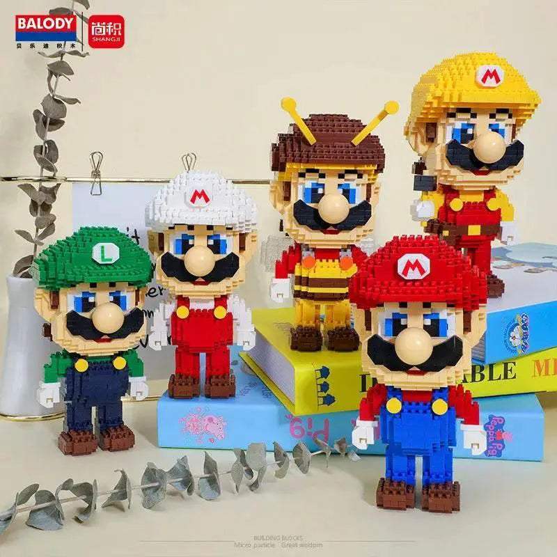 New Anime Mini Blocks Cute Cartoon Peach Luigi Building Bricks Toys for Children Present Bowser Valentine Girls Boy Juguetes - ToylandEU