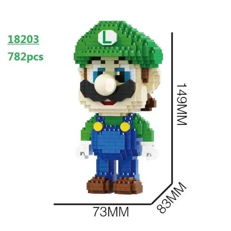 New Anime Mini Blocks Cute Cartoon Peach Luigi Building Bricks Toys for Children Present Bowser Valentine Girls Boy Juguetes - ToylandEU