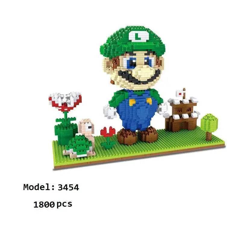 New Anime Mini Blocks Cute Cartoon Peach Luigi Building Bricks Toys for Children Present Bowser Valentine Girls Boy Juguetes - ToylandEU