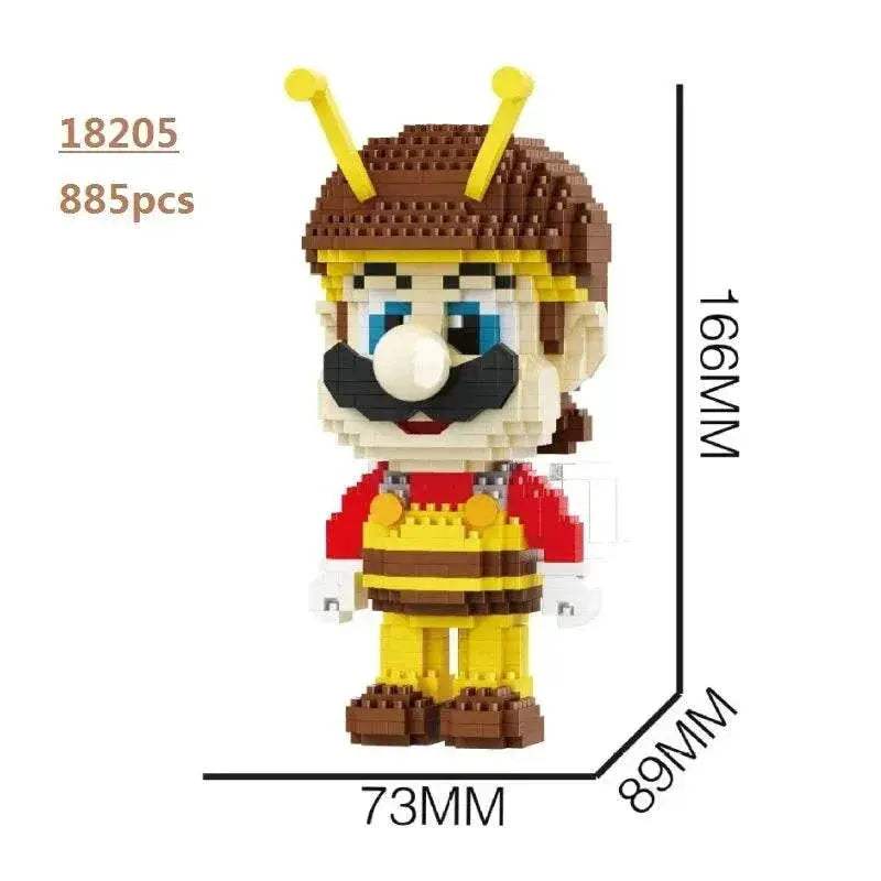 New Anime Mini Blocks Cute Cartoon Peach Luigi Building Bricks Toys for Children Present Bowser Valentine Girls Boy Juguetes - ToylandEU