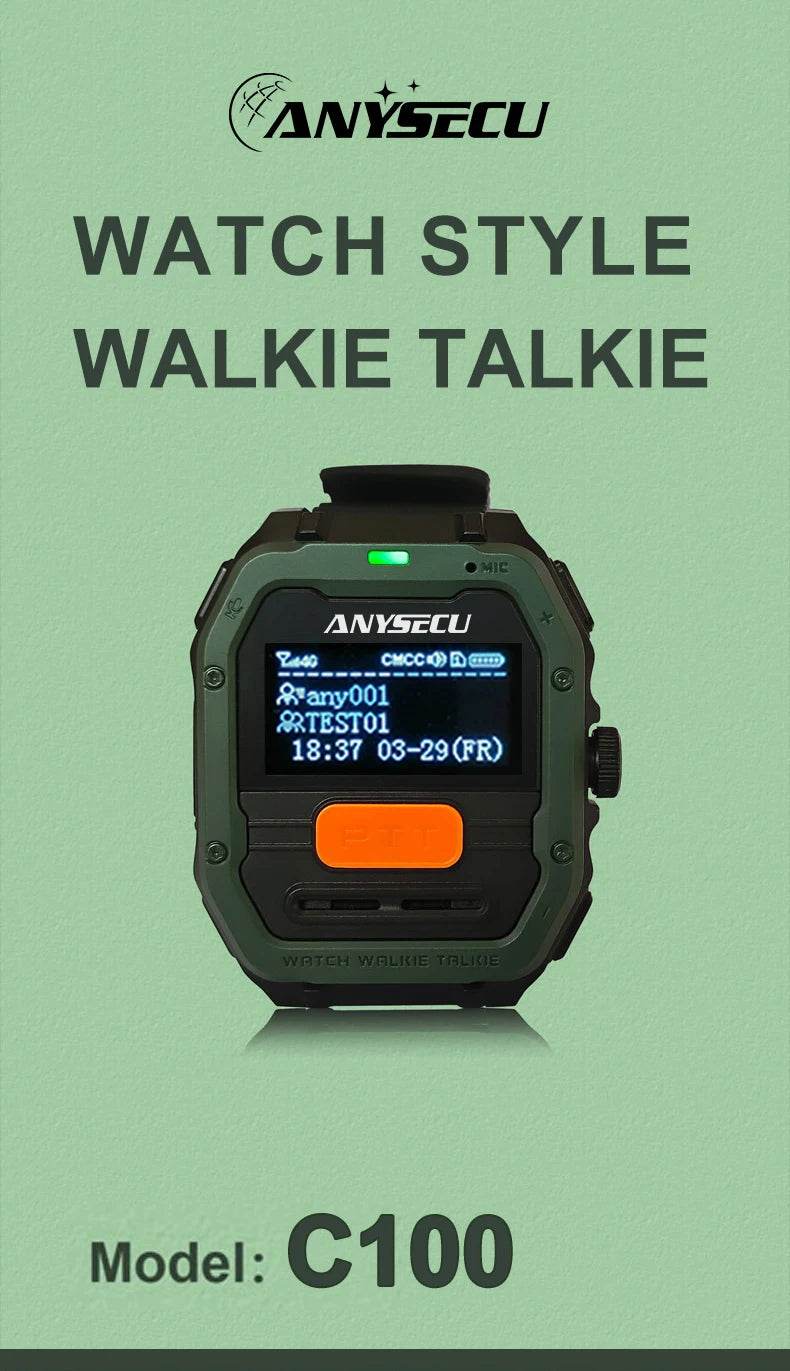 New Anysecu Radio C100 Global PTT Watch Radio Unlimited Talk - ToylandEU