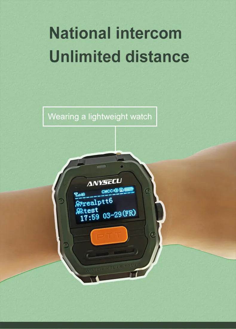 New Anysecu Radio C100 Global PTT Watch Radio Unlimited Talk - ToylandEU