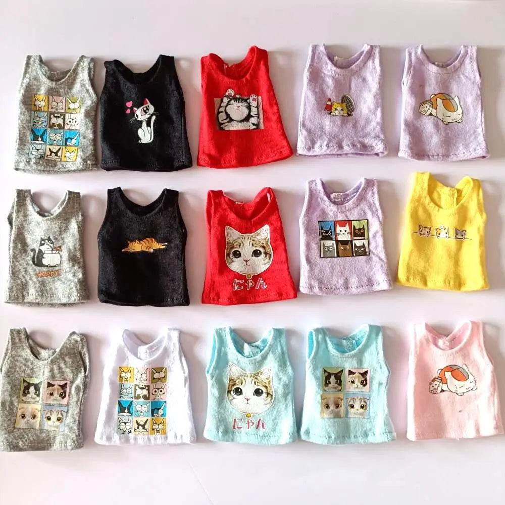 New Blyth Clothes T-Shirt Vest Cute Cat Print for Dolls - ToylandEU