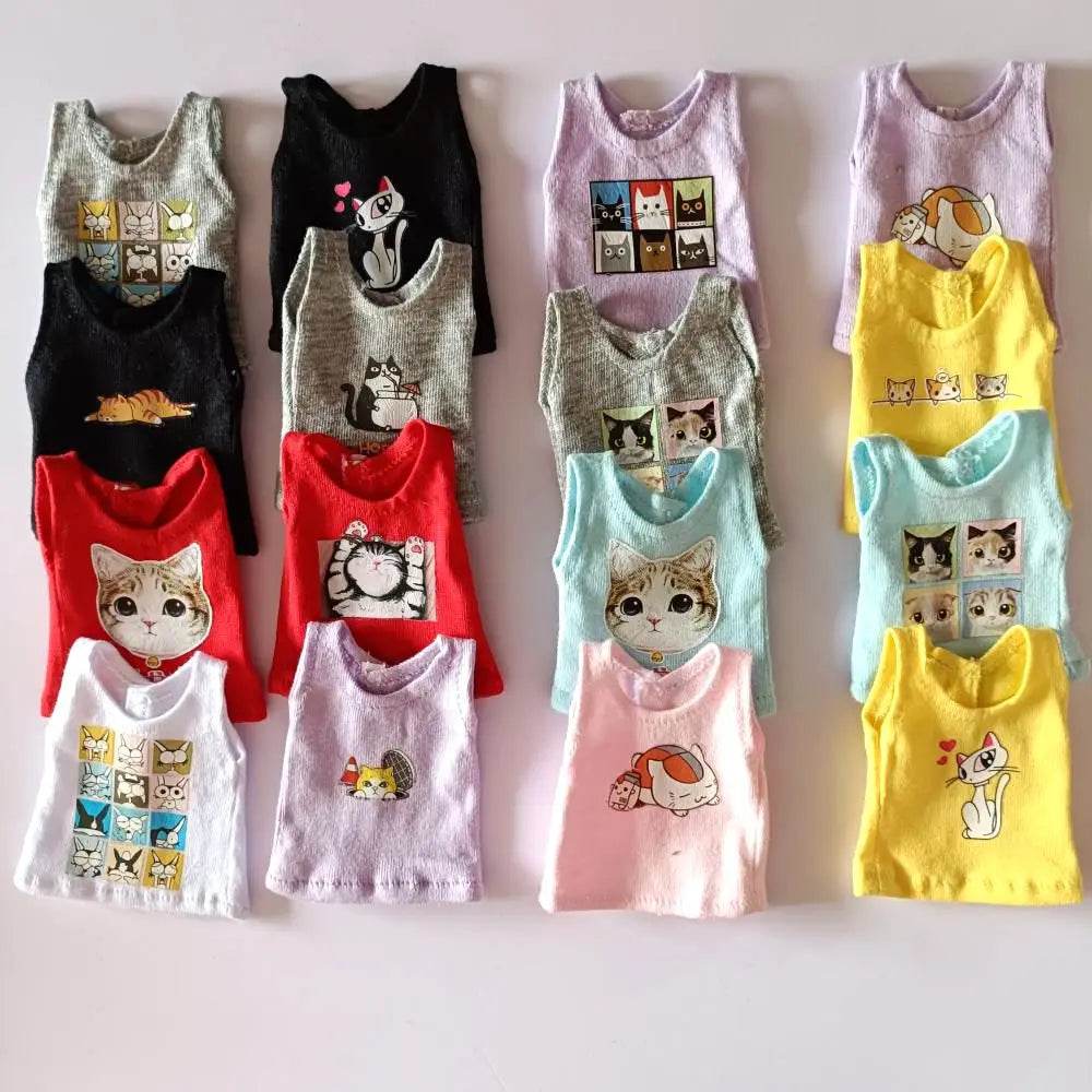 New Blyth Clothes T-Shirt Vest Cute Cat Print for Dolls - ToylandEU