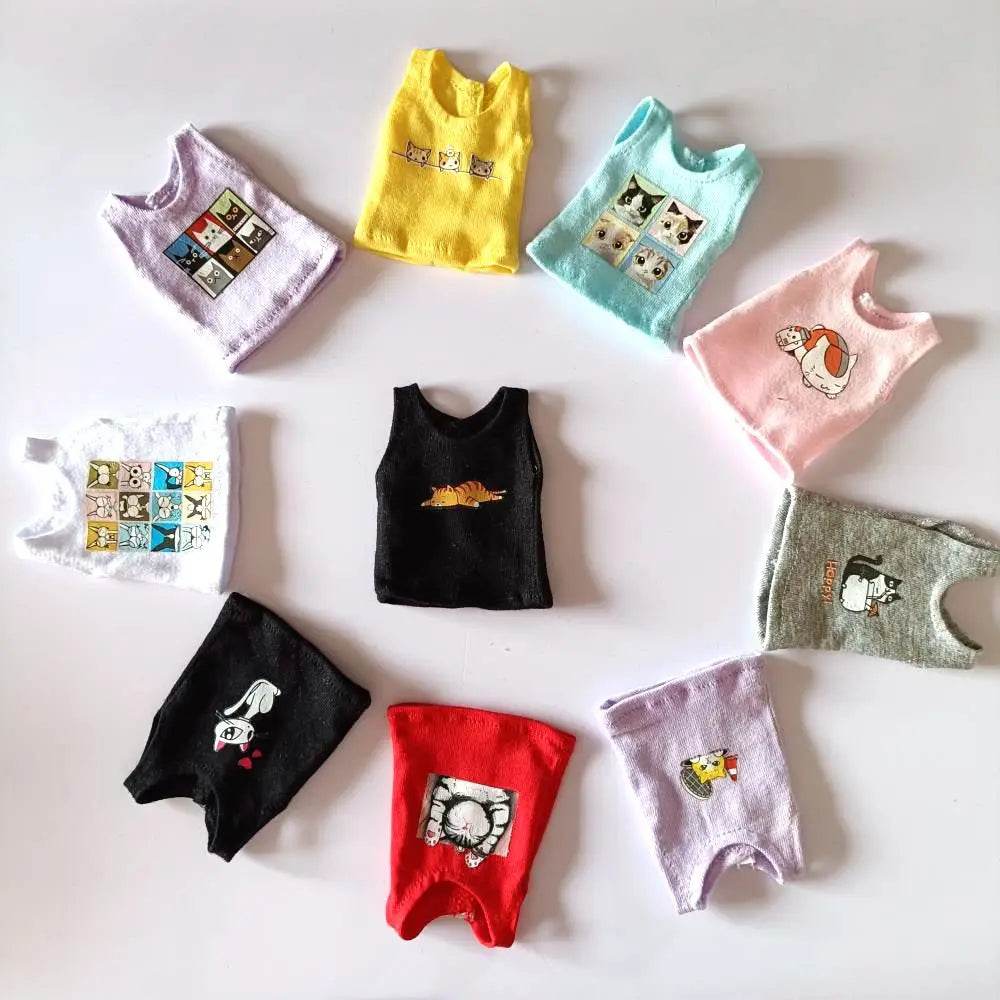 New Blyth Clothes T-Shirt Vest Cute Cat Print for Dolls - ToylandEU