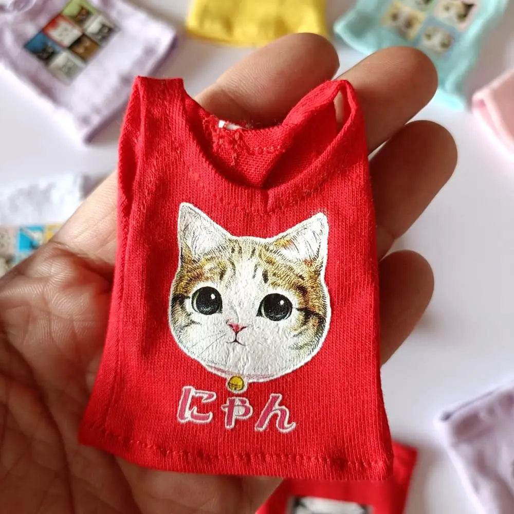 New Blyth Clothes T-Shirt Vest Cute Cat Print for Dolls - ToylandEU