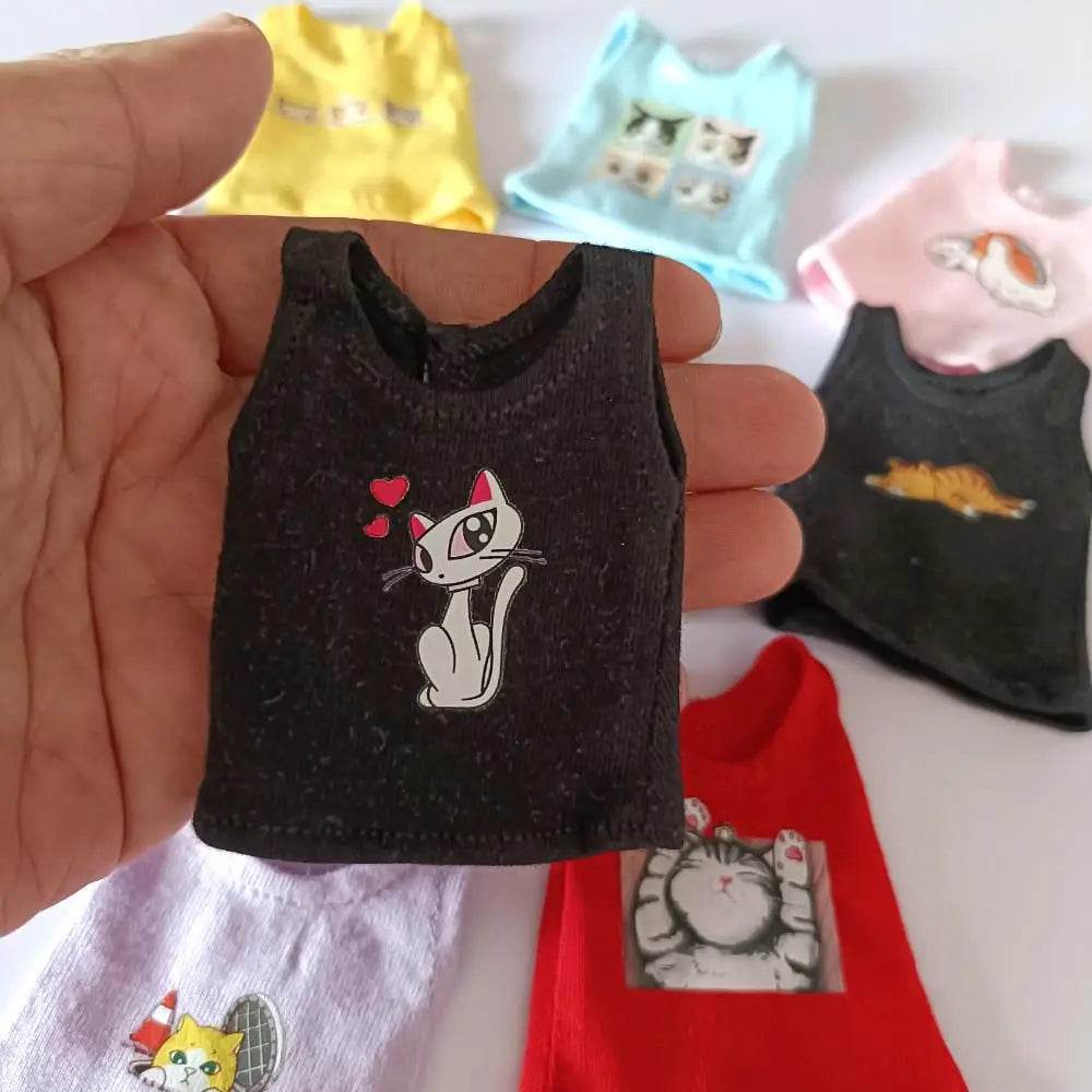 New Blyth Clothes T-Shirt Vest Cute Cat Print for Dolls - ToylandEU