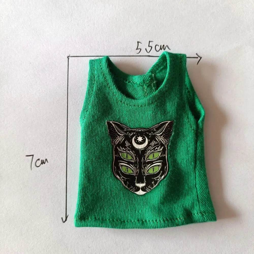 New Blyth Clothes T-Shirt Vest Cute Cat Print for Dolls - ToylandEU