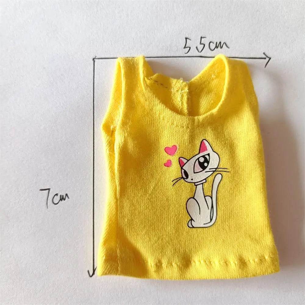 New Blyth Clothes T-Shirt Vest Cute Cat Print for Dolls - ToylandEU