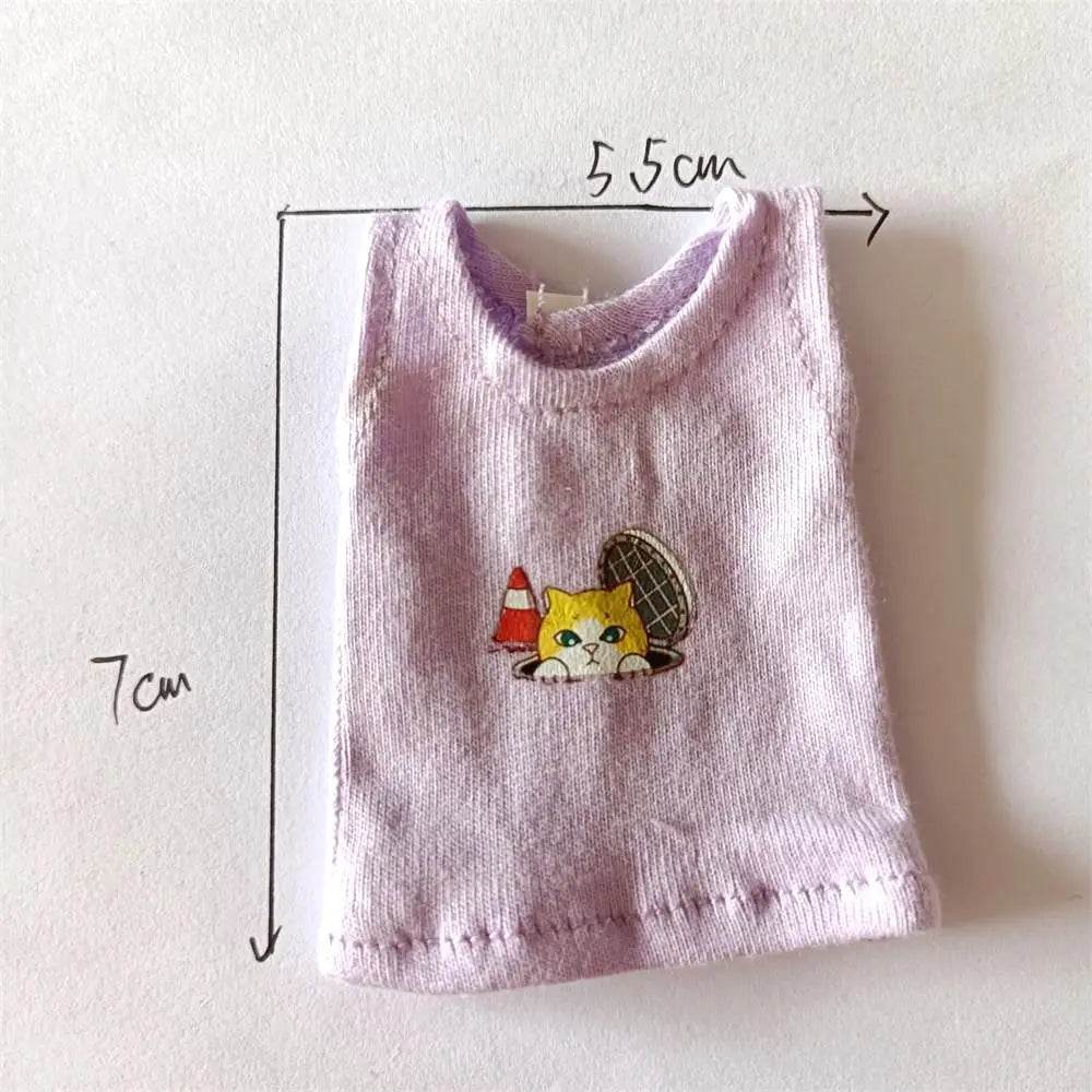 New Blyth Clothes T-Shirt Vest Cute Cat Print for Dolls - ToylandEU