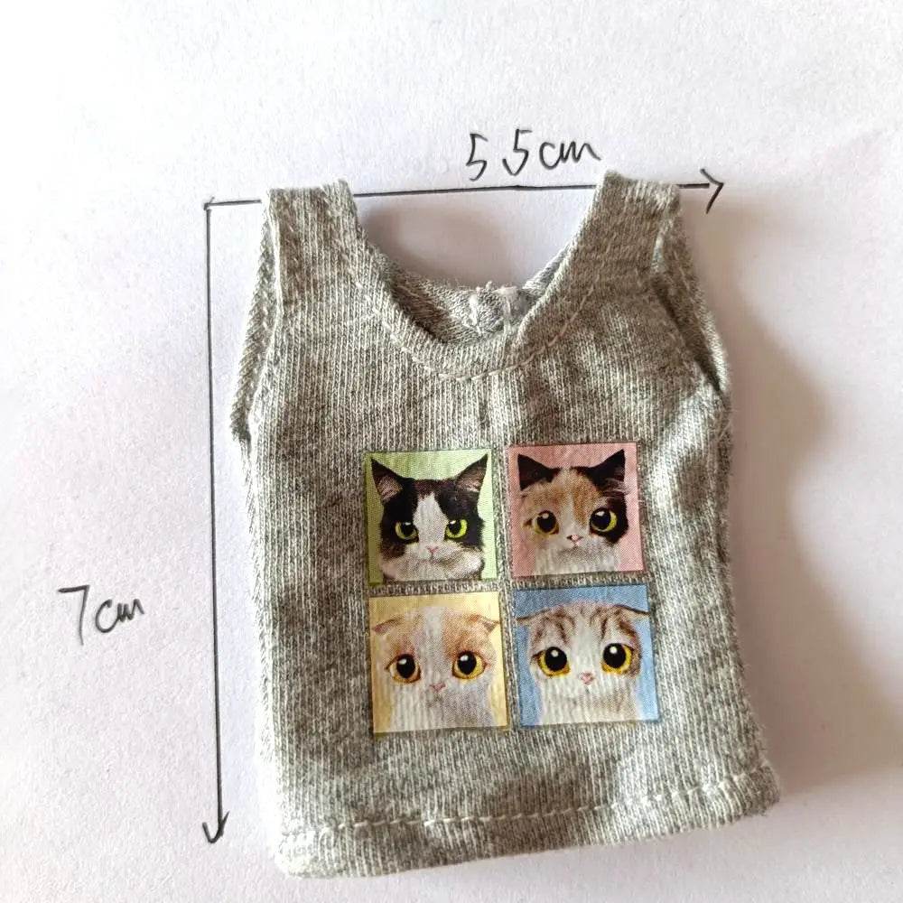 New Blyth Clothes T-Shirt Vest Cute Cat Print for Dolls - ToylandEU