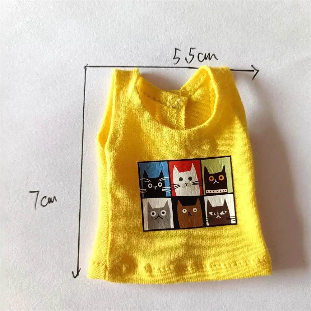 New Blyth Clothes T-Shirt Vest Cute Cat Print for Dolls - ToylandEU