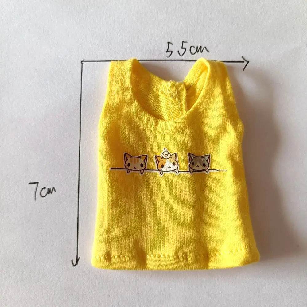 New Blyth Clothes T-Shirt Vest Cute Cat Print for Dolls - ToylandEU