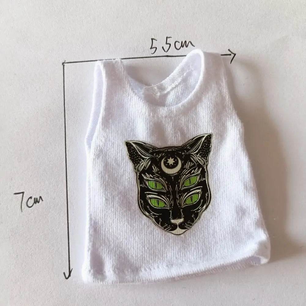 New Blyth Clothes T-Shirt Vest Cute Cat Print for Dolls - ToylandEU