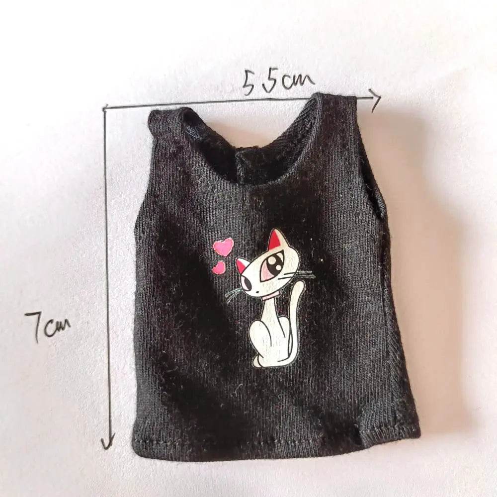 New Blyth Clothes T-Shirt Vest Cute Cat Print for Dolls - ToylandEU