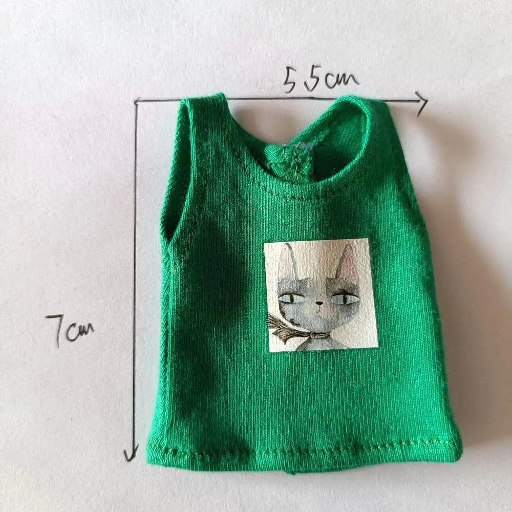 New Blyth Clothes T-Shirt Vest Cute Cat Print for Dolls - ToylandEU