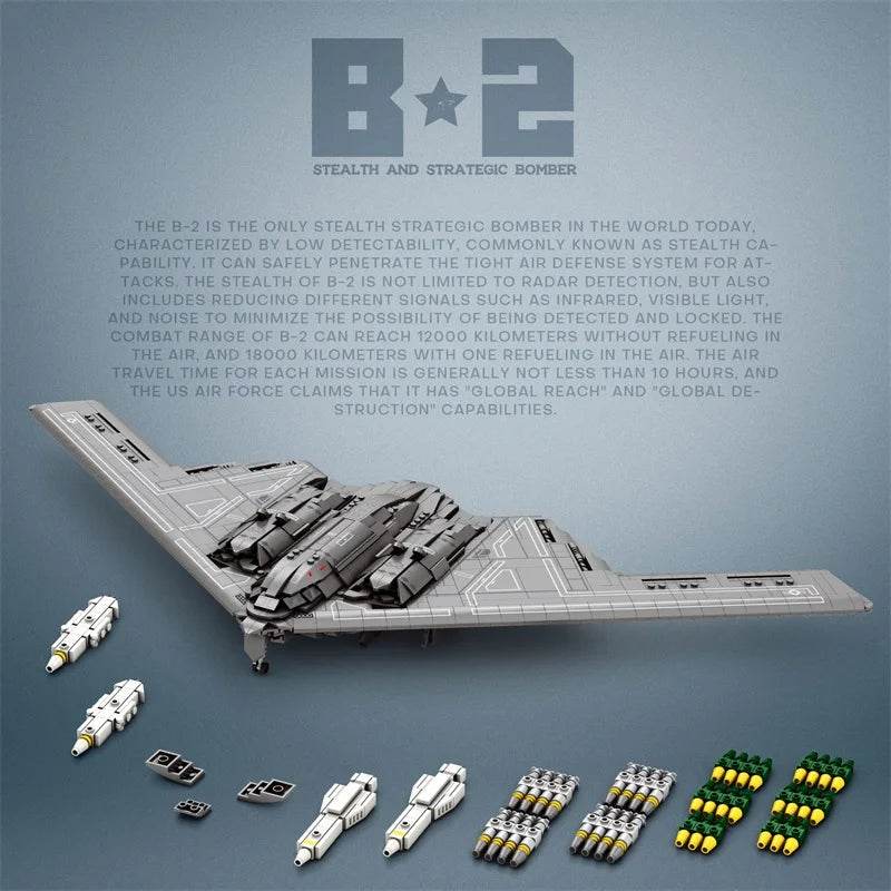 New Building Block Set Stealth Bomber With Missiles For Kids - ToylandEU