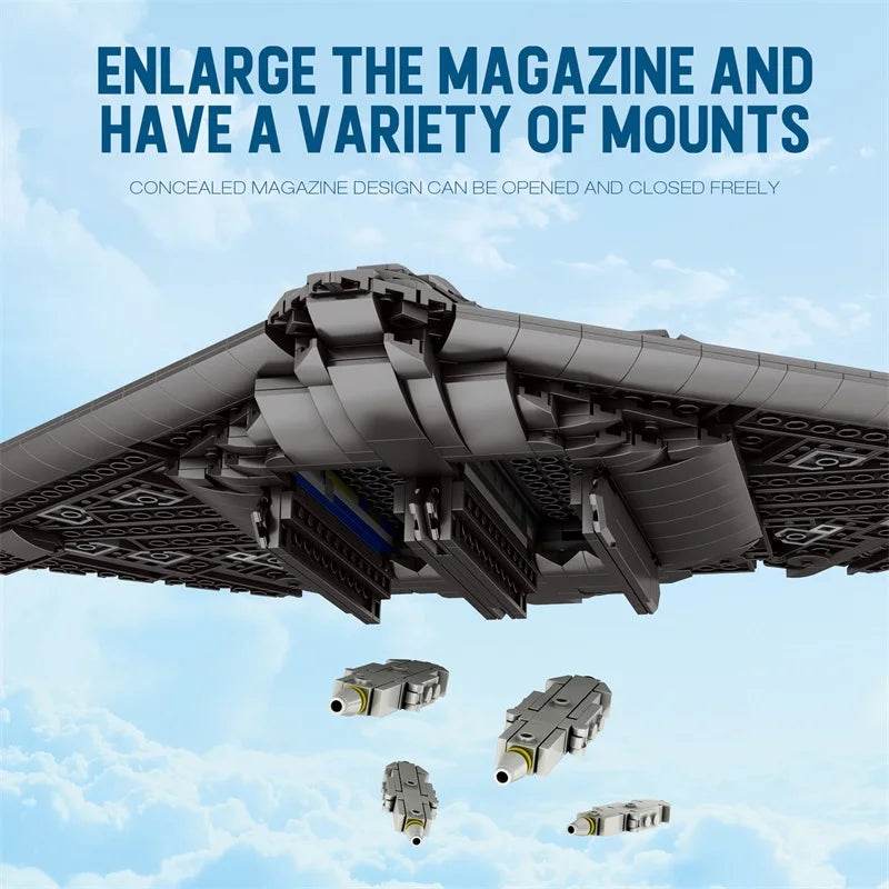 New Building Block Set Stealth Bomber With Missiles For Kids - ToylandEU