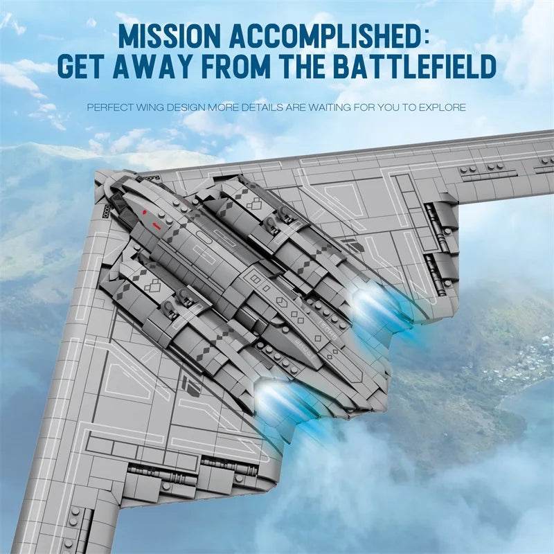 New Building Block Set Stealth Bomber With Missiles For Kids - ToylandEU