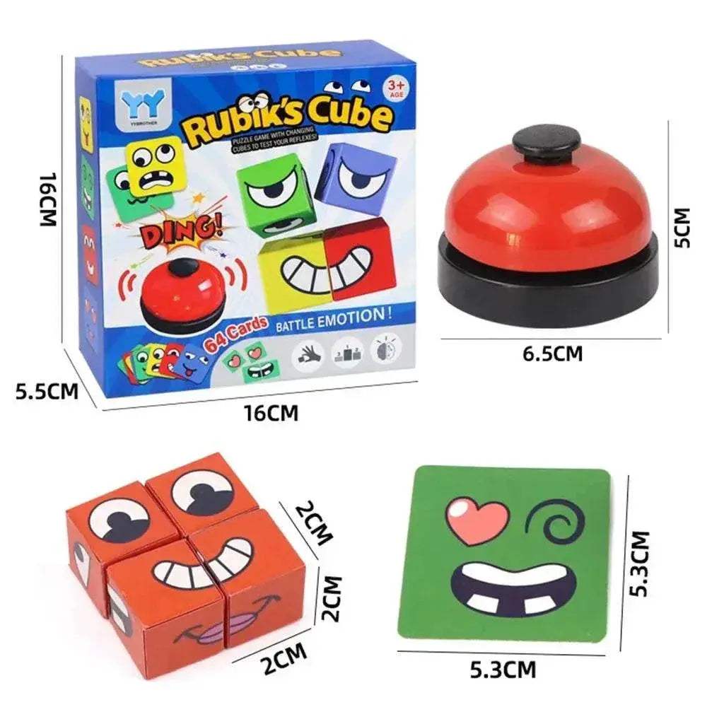 New Children's Facial Expression Changing Puzzle Building Blocks Children's Early Education Montessori Cube Tabletop Game Gifts - ToylandEU