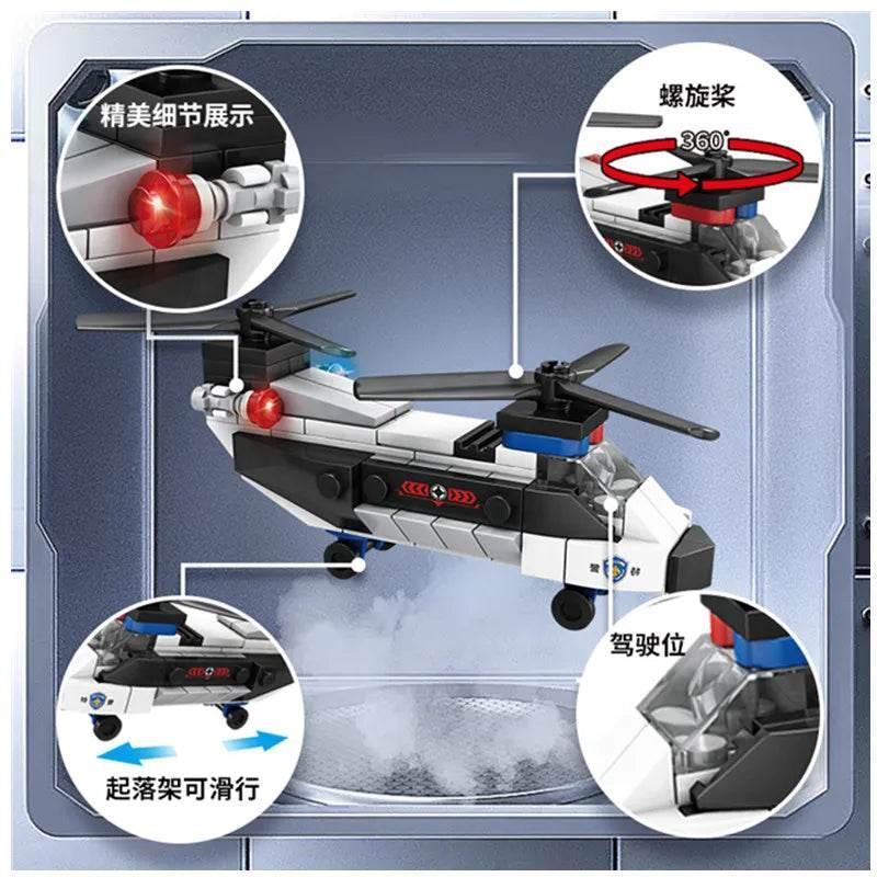 New DIY MOC City Plane SWAT Dual-Rotor Helicopter Kit ToylandEU
