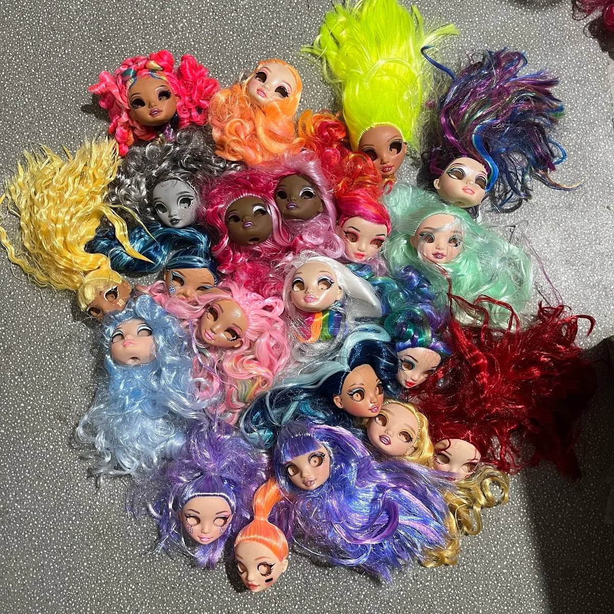 New Doll Head 29cm Rainbow Eyeless For DIY Dress Up - ToylandEU