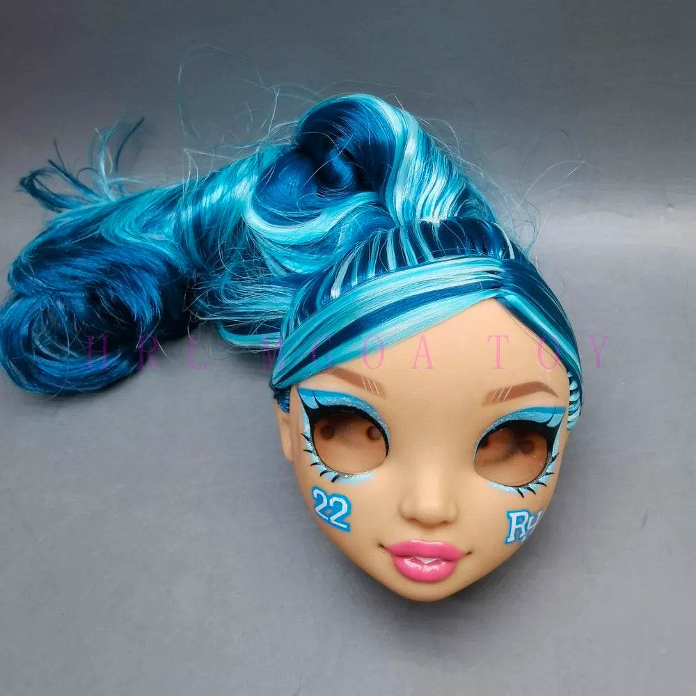 New Doll Head 29cm Rainbow Eyeless For DIY Dress Up - ToylandEU