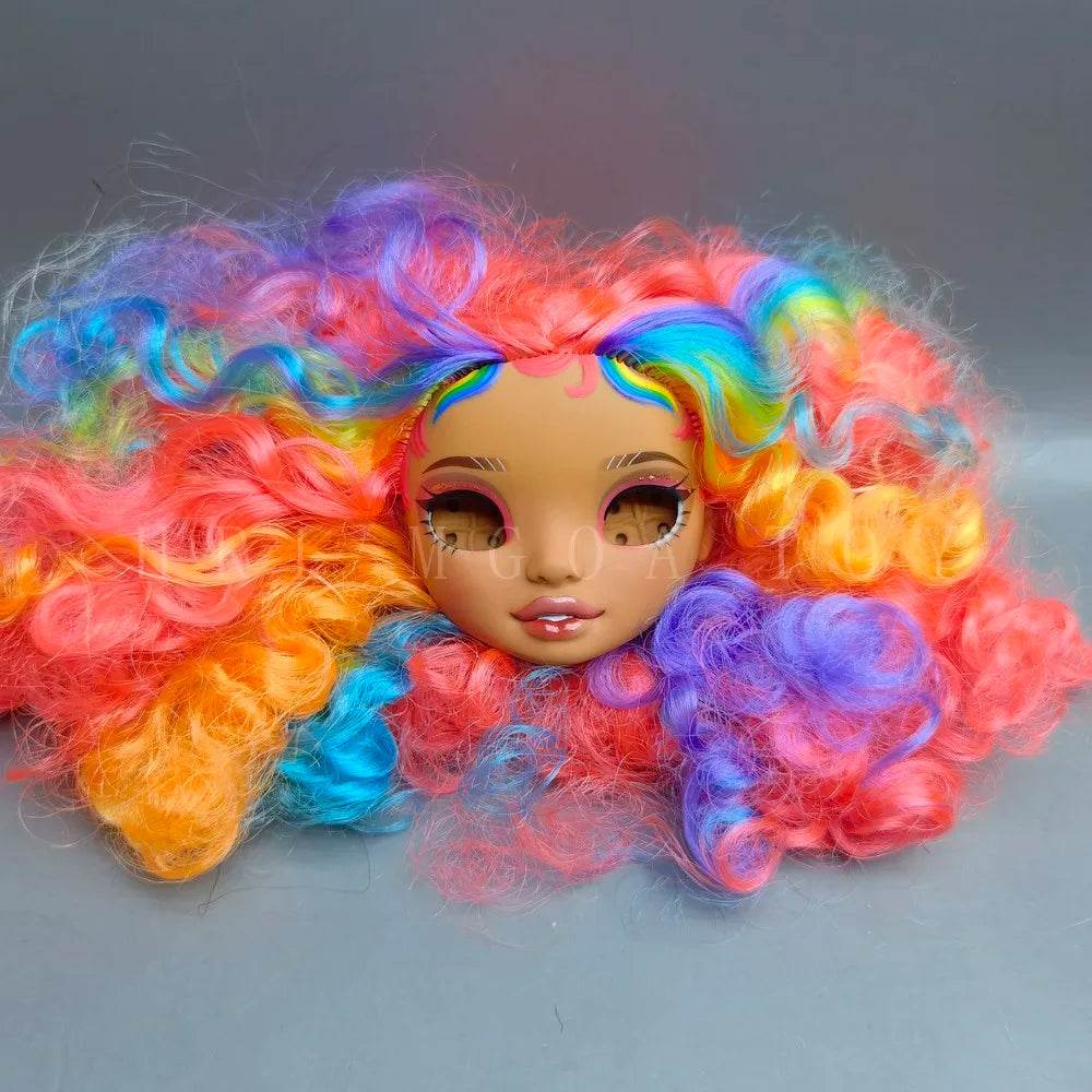 New Doll Head 29cm Rainbow Eyeless For DIY Dress Up - ToylandEU