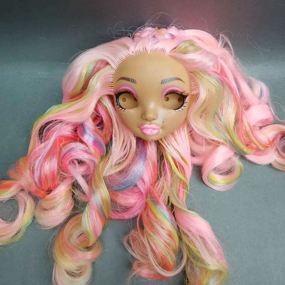 New Doll Head 29cm Rainbow Eyeless For DIY Dress Up - ToylandEU