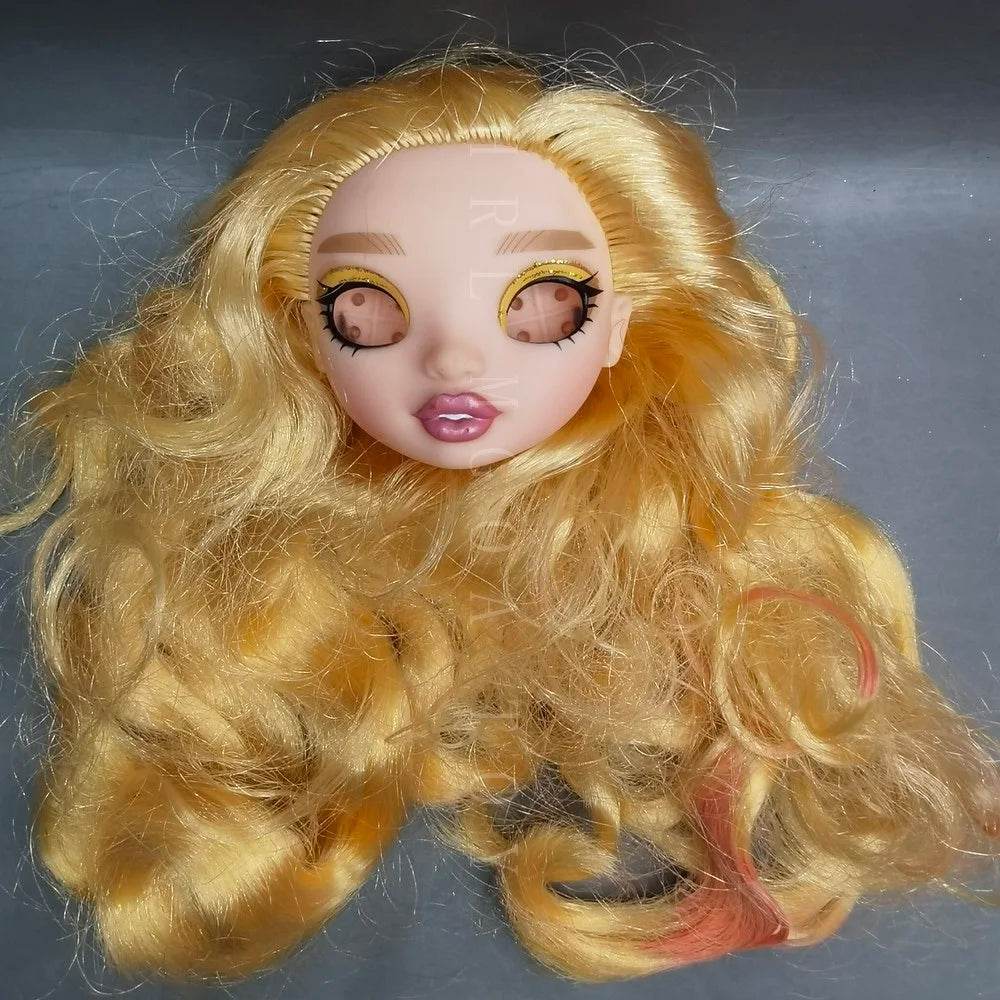 New Doll Head 29cm Rainbow Eyeless For DIY Dress Up - ToylandEU