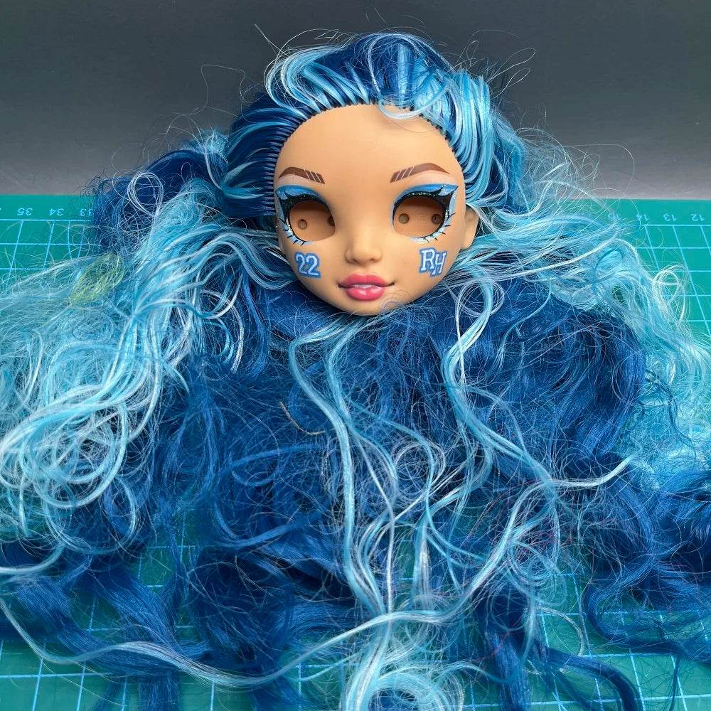 New Doll Head 29cm Rainbow Eyeless For DIY Dress Up - ToylandEU