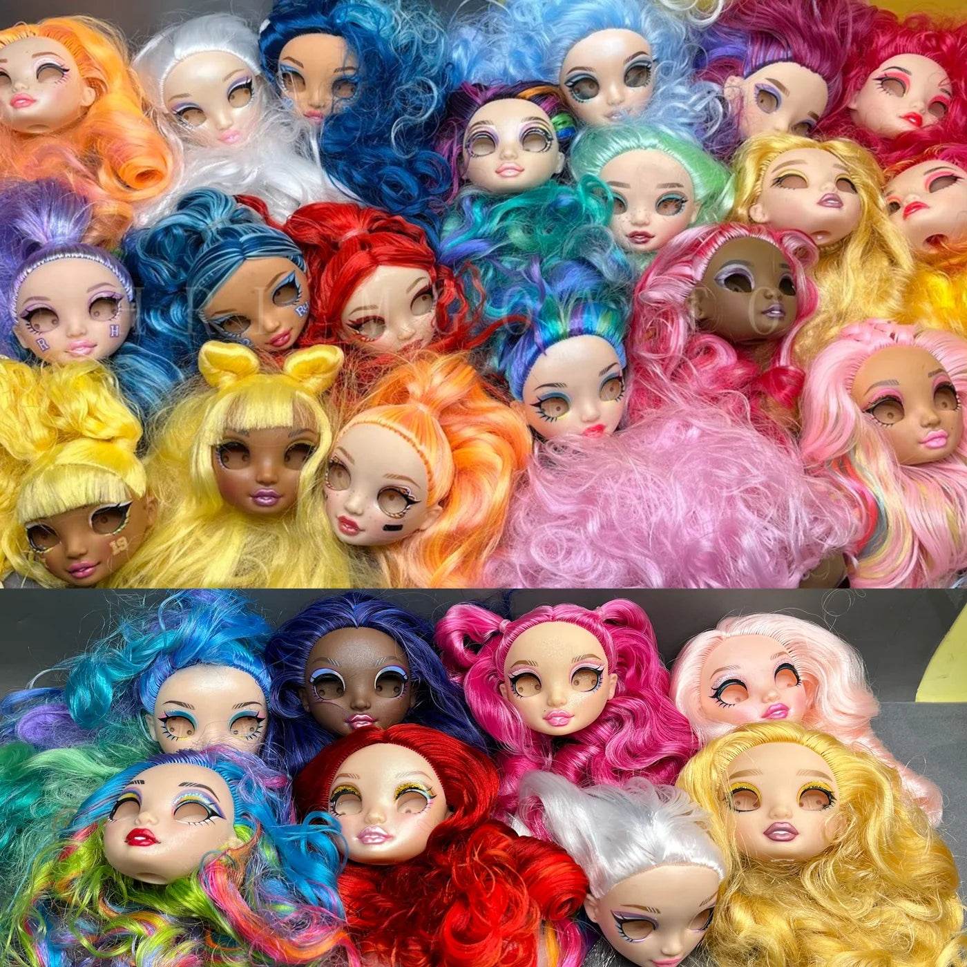 New Doll Head 29cm Rainbow Eyeless For DIY Dress Up - ToylandEU