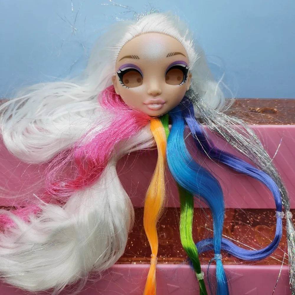 New Doll Head 29cm Rainbow Eyeless For DIY Dress Up - ToylandEU