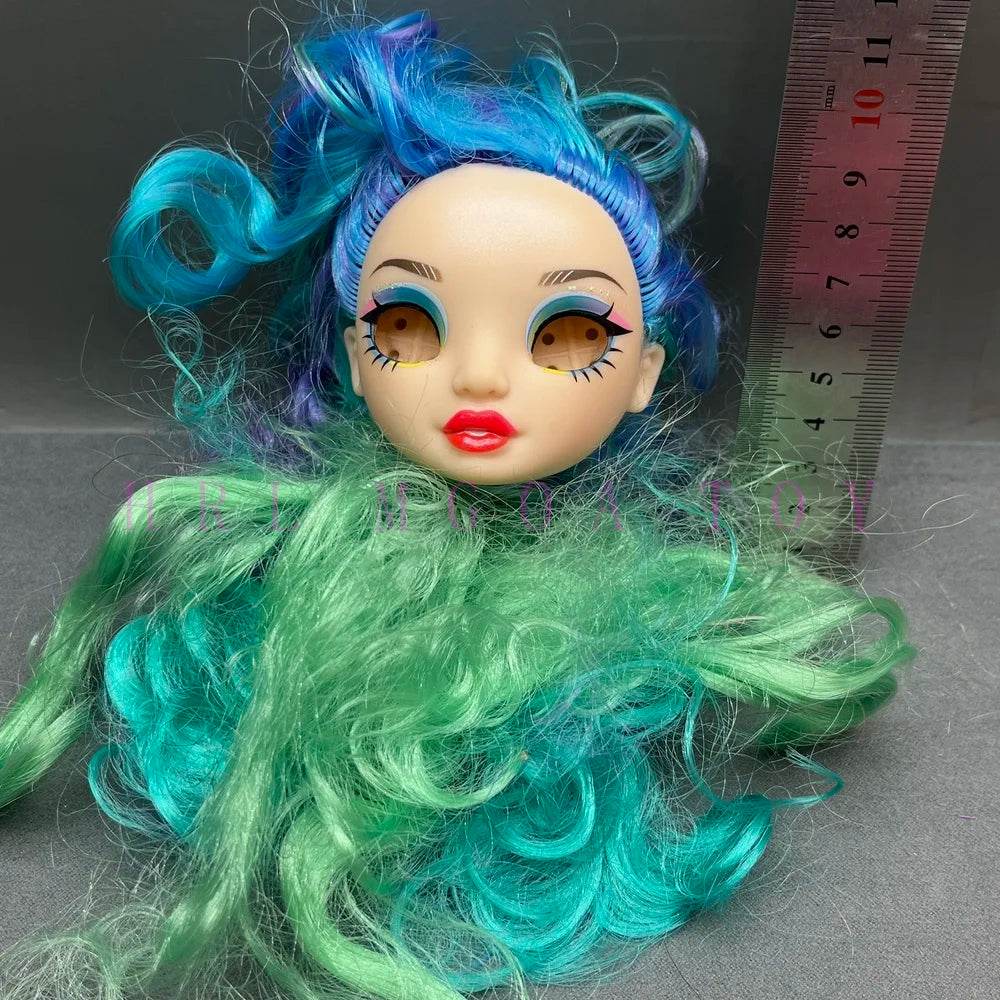 New Doll Head 29cm Rainbow Eyeless For DIY Dress Up - ToylandEU