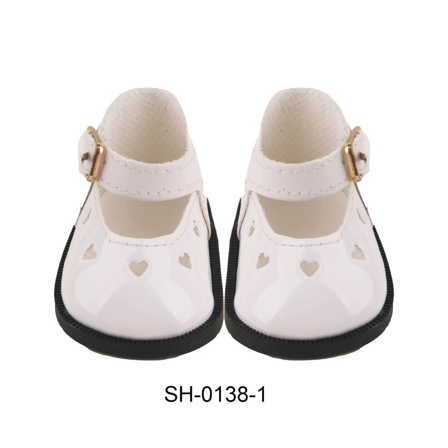 New Doll Shoes Cute PU Leather Heart Cutout Design 7cm Size For 18 Inch American Dolls - ToylandEU