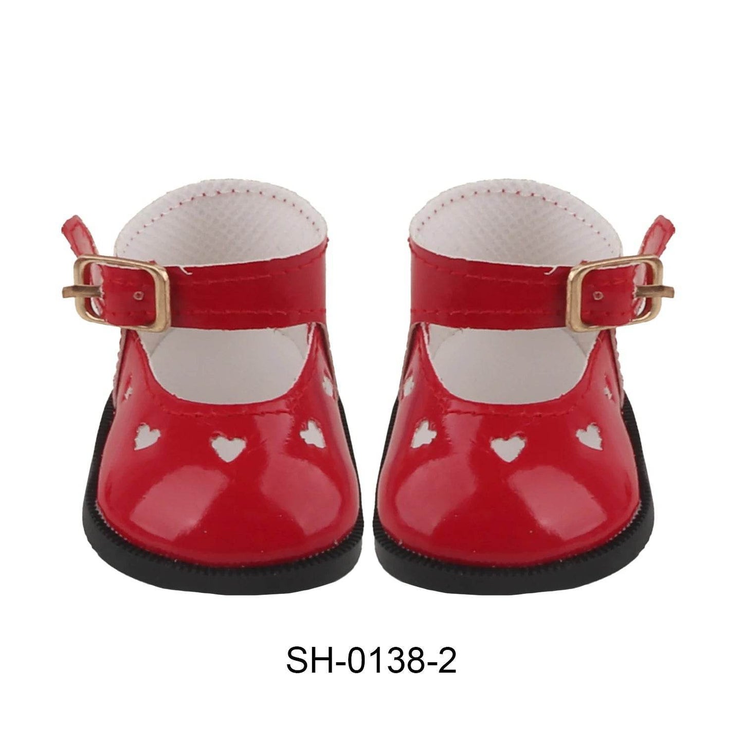 New Doll Shoes Cute PU Leather Heart Cutout Design 7cm Size For 18 Inch American Dolls - ToylandEU