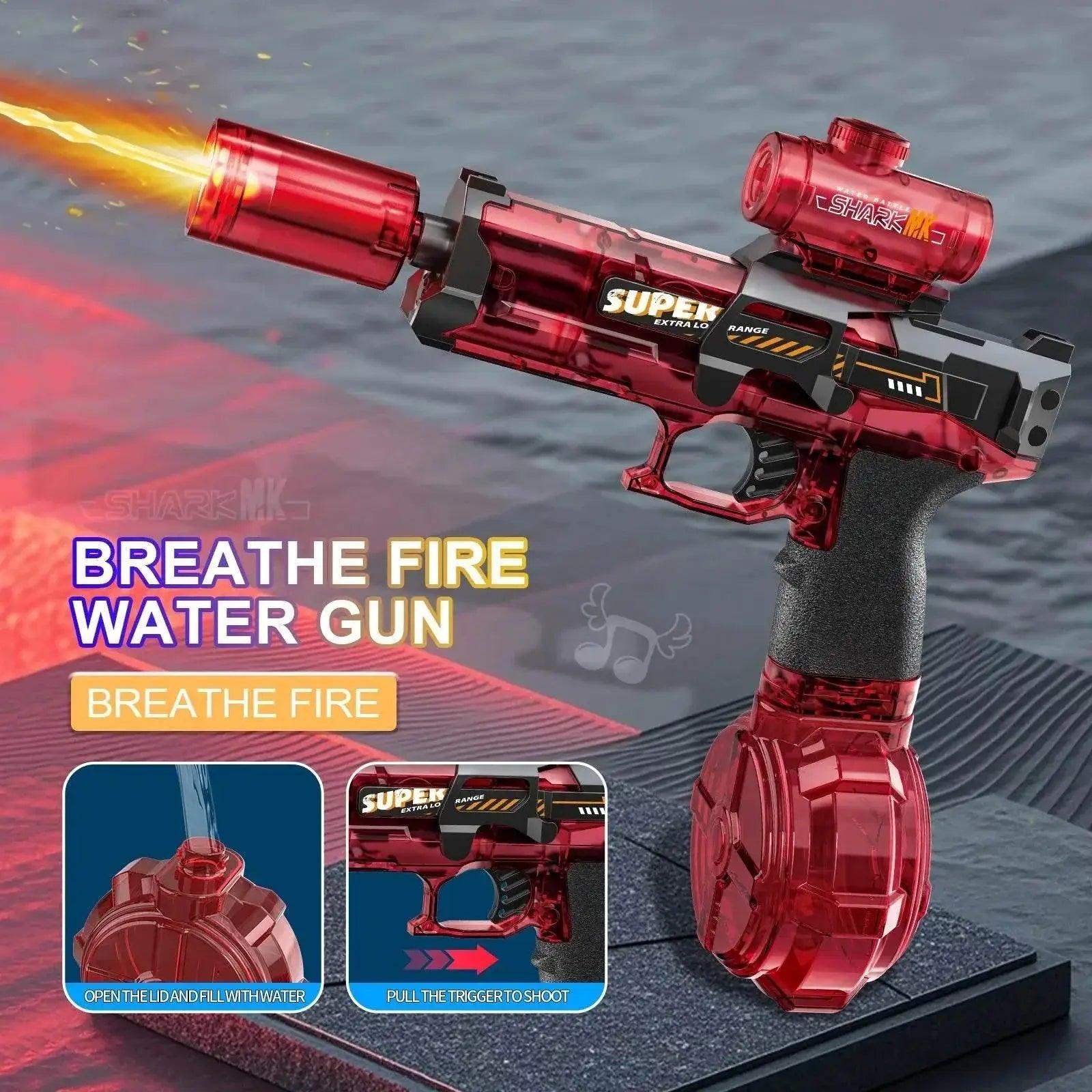  New Electric Water Gun With Light Sprays Flame Effect -  ToylandEU™