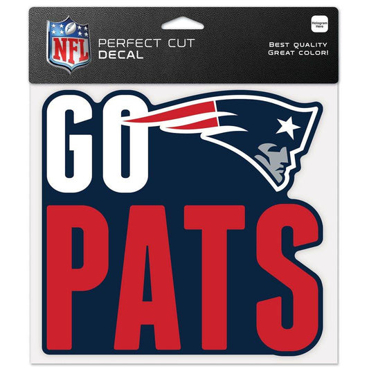 New England Patriots 8x8 Perfect Cut Color Slogan Decal - ToylandEU