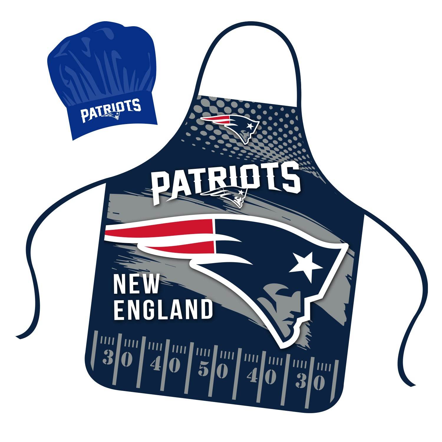 New England Patriots Chef Hat and Apron Set for Fans - ToylandEU