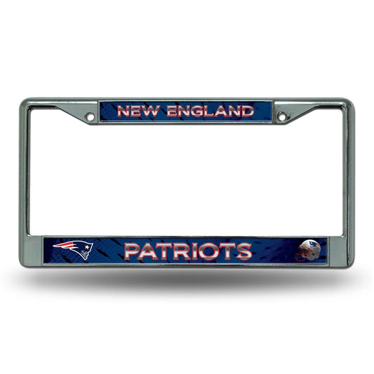 New England Patriots Chrome License Plate Frame Insert - ToylandEU