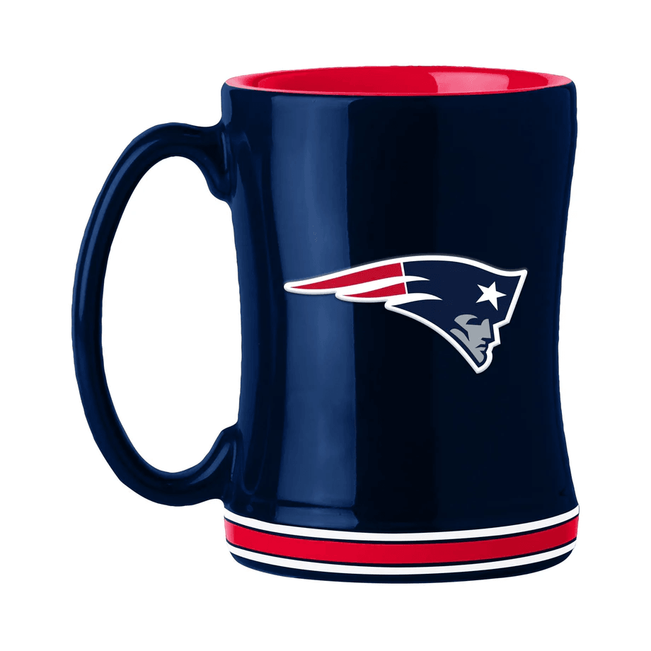 New England Patriots Coffee Mug 14oz Sculpted Relief Logo - ToylandEU