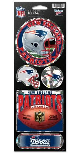 New England Patriots Die Cut Prismatic Decal Sticker Sheet - ToylandEU