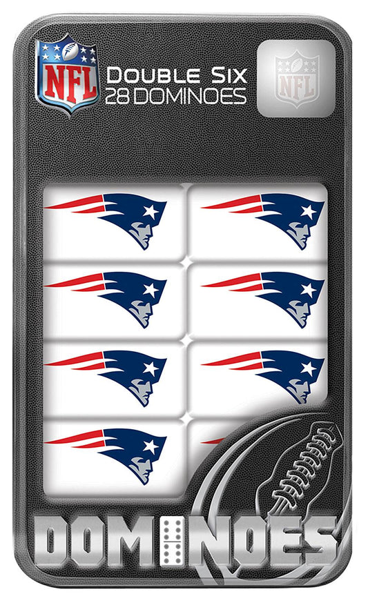 New England Patriots Dominoes Set Double Six Tin Box - ToylandEU