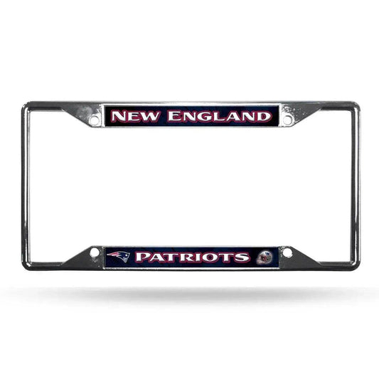  New England Patriots License Plate Frame Chrome EZ View -  ToylandEU™